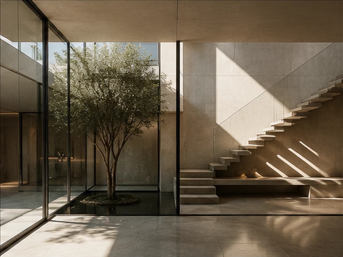 Natural light inside architectural space